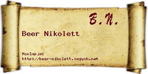Beer Nikolett névjegykártya